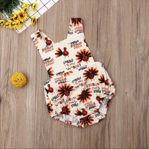 Boutique Thanksgiving Gobble unisex baby romper